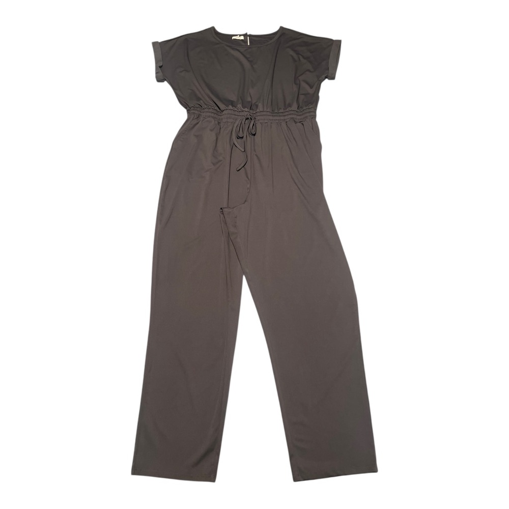 Maurices Romper Traveler Jumpsuit Elastic Drawstring Waist Gray Size XL